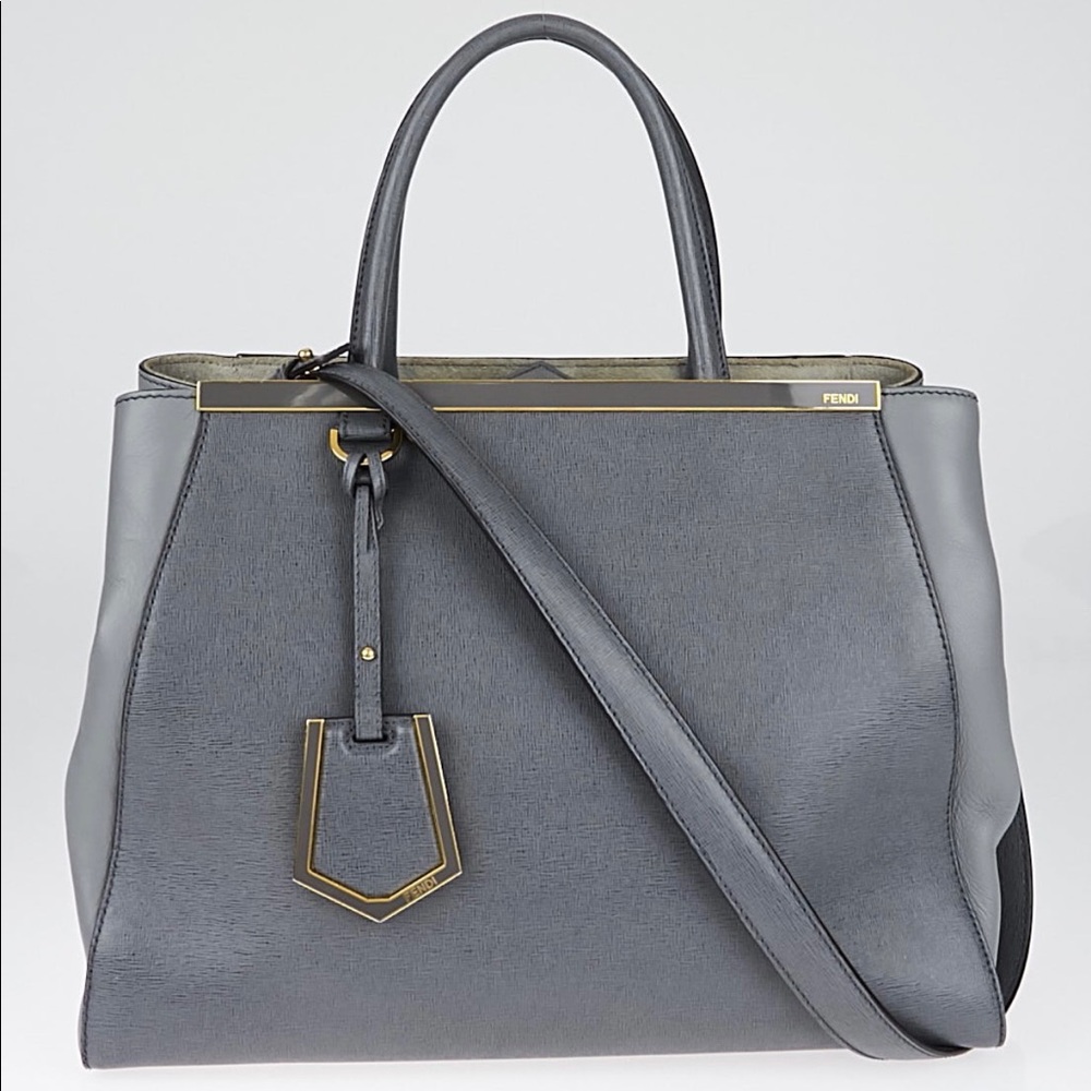 Perfect Condition Fendi Grey 2Jours Elite Tote Bag